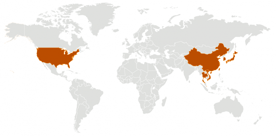 Coronavirus outbreak map as of January 24, 2020. Courtesy of the CDC.
