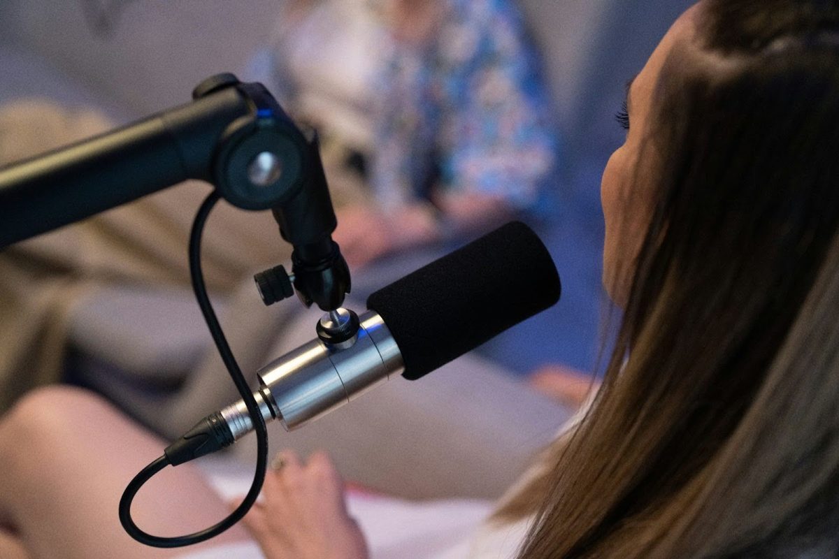 Maynite and White-Bing use the UNF library's new recording studio to make ASMR content. (Sebastian Pandelache/Unsplash)